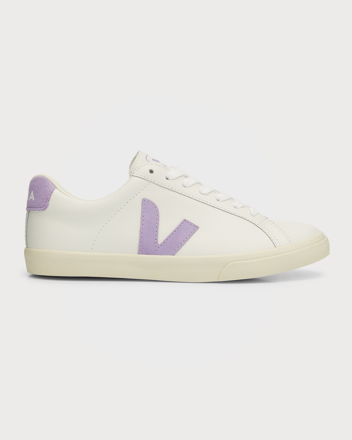 Veja + Net Sustain Esplar Suede-trimmed Leather Sneakers In Extra White Laven