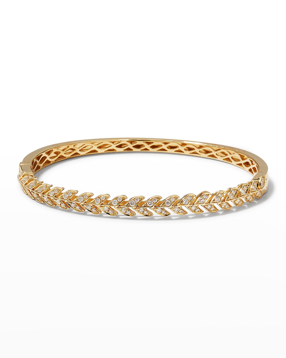 18K Yellow Gold Folha Bangle with Diamonds