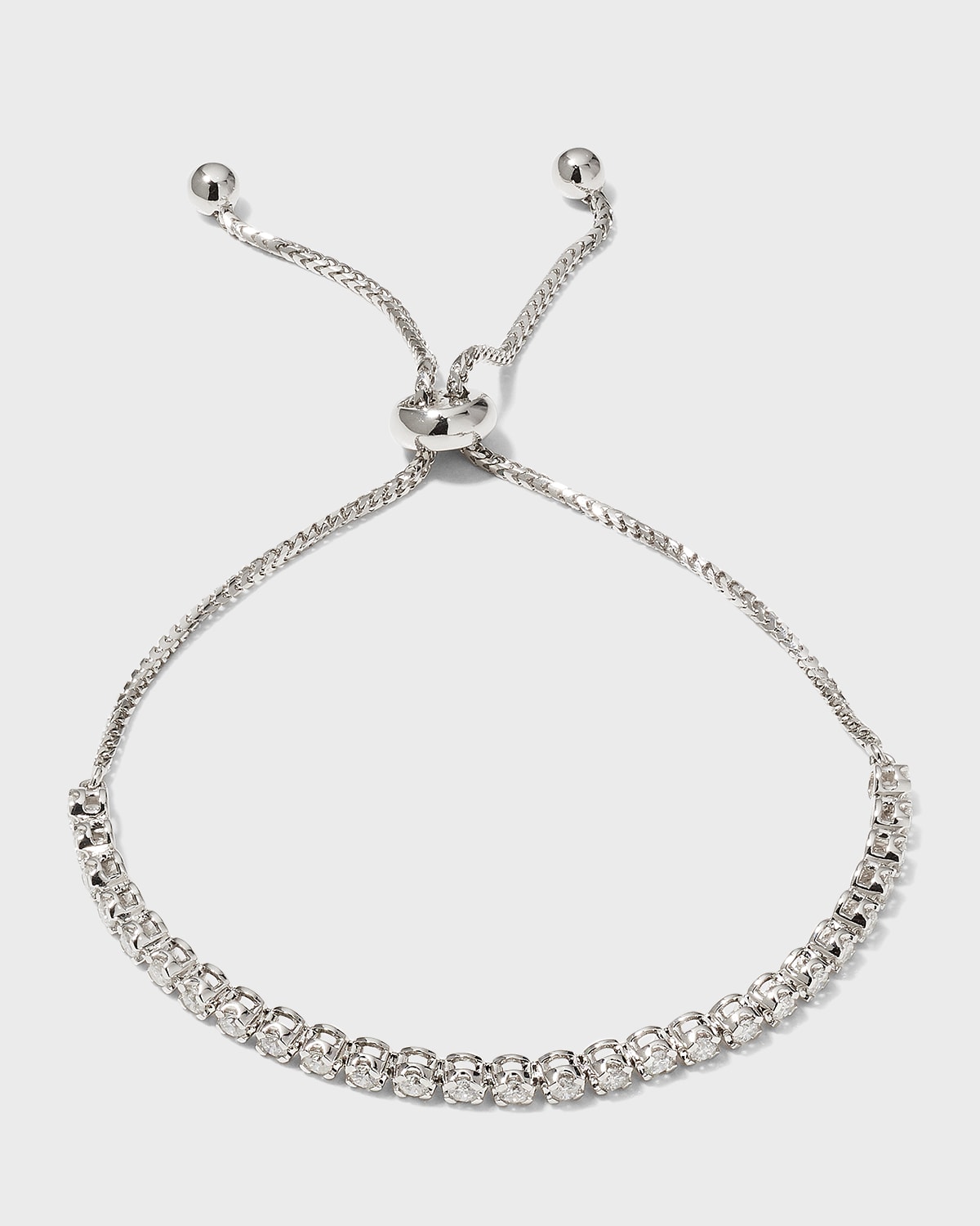 18k White Gold Bolo Bracelet w/ Diamonds