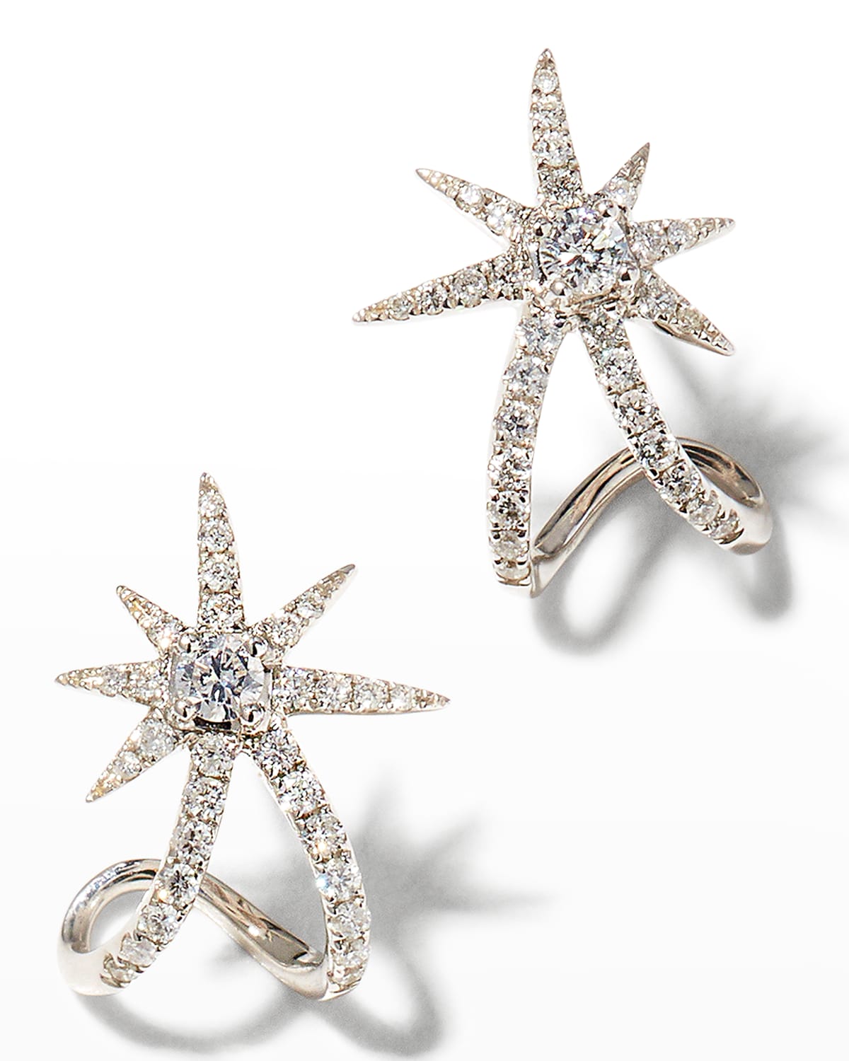 White Starburst Ear Cuffs