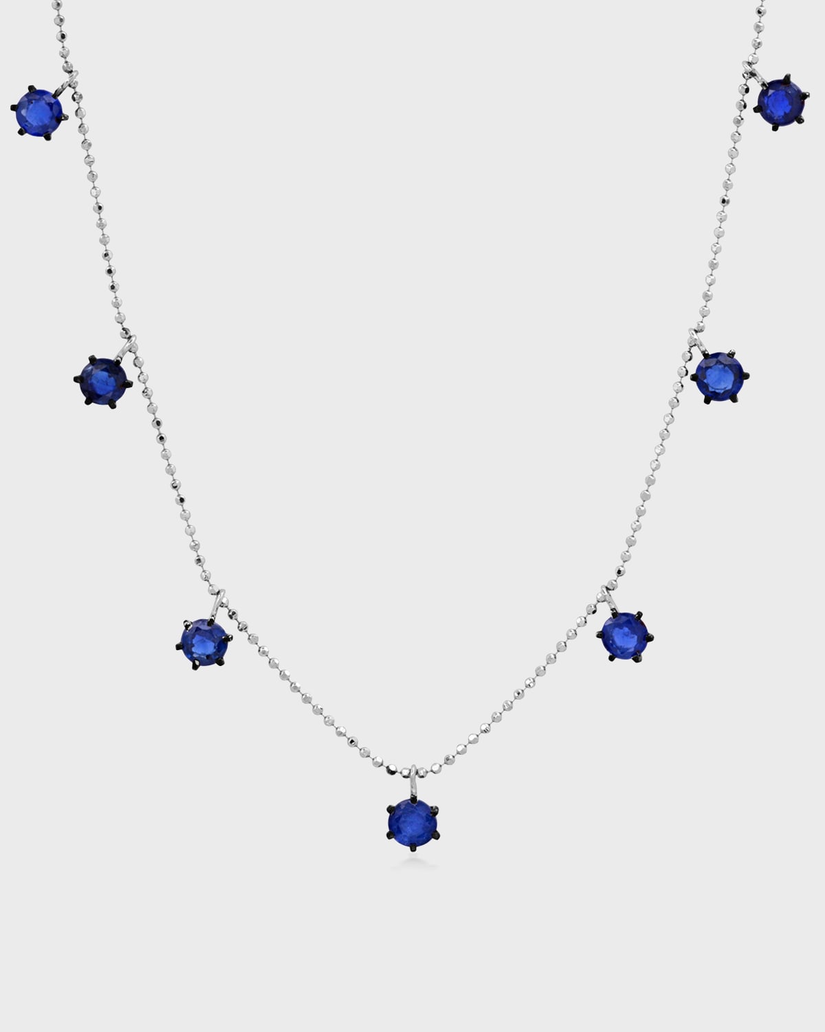 Graziela Gems Blue Sapphire Floating Necklace In Blue