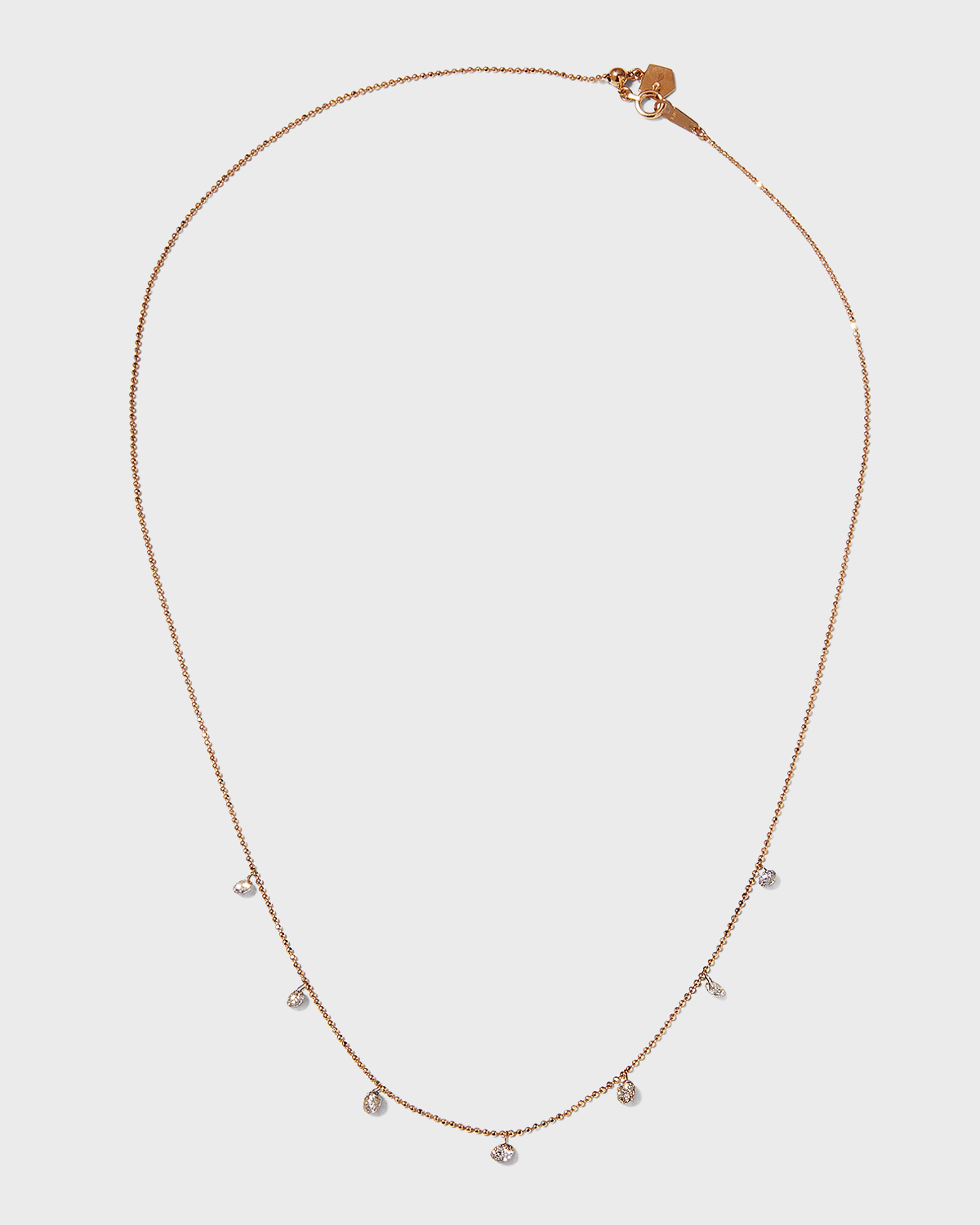 Graziela Gems Small Floating Diamond Necklace in Rose