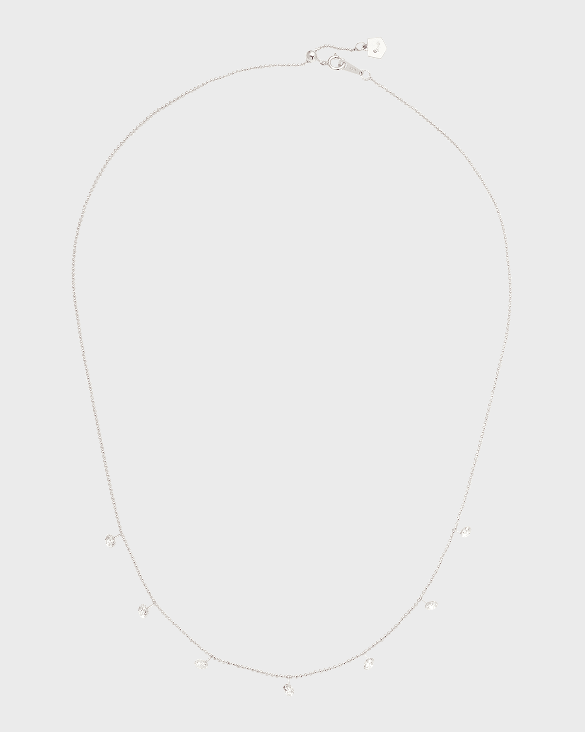 Graziela Gems Small Floating Diamond Necklace in White