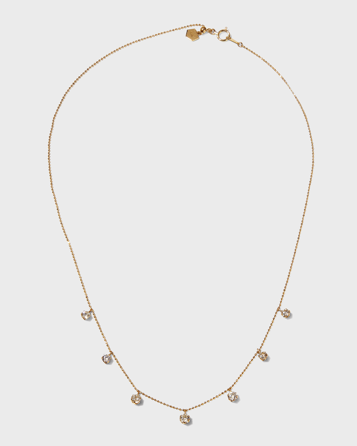 Medium Floating Diamond Necklace in White