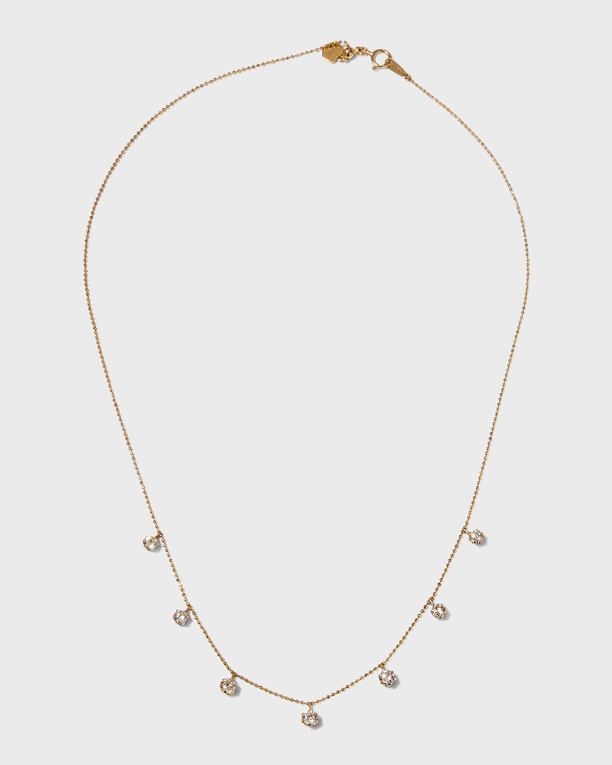 Medium Floating Diamond Necklace in Yellow