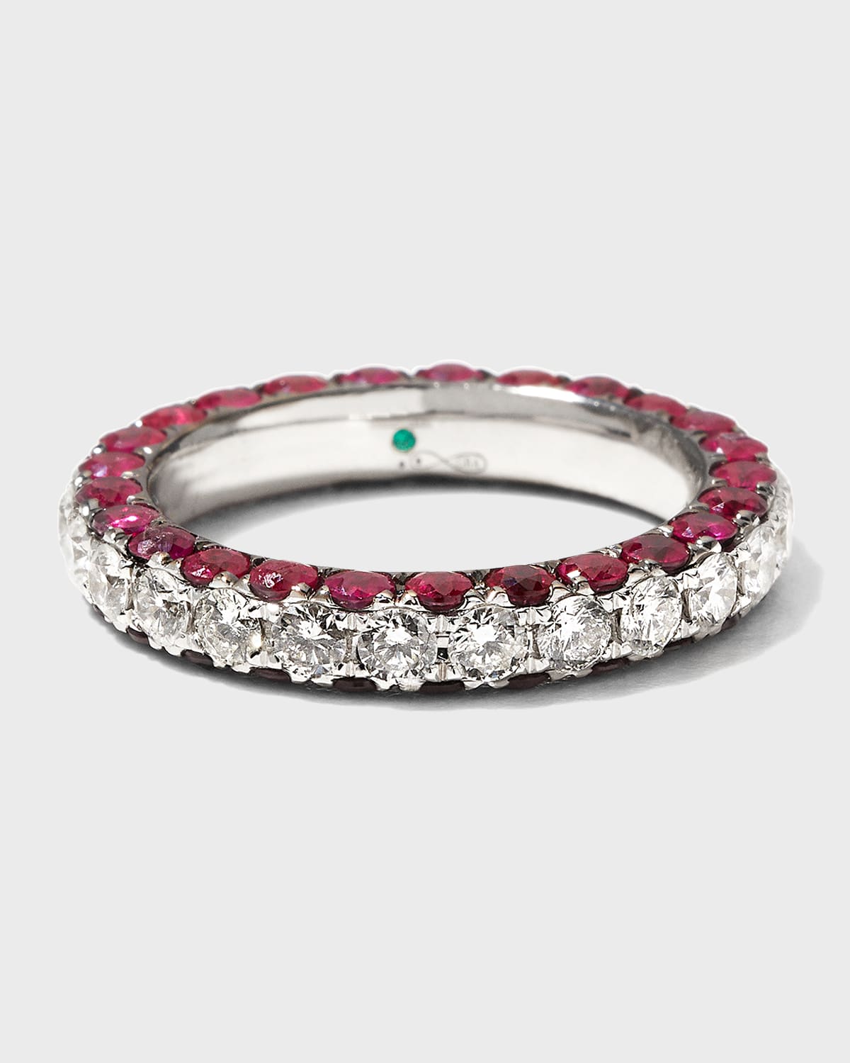 Graziela Gems Ruby And Diamond 3-sided Band Ring In Red
