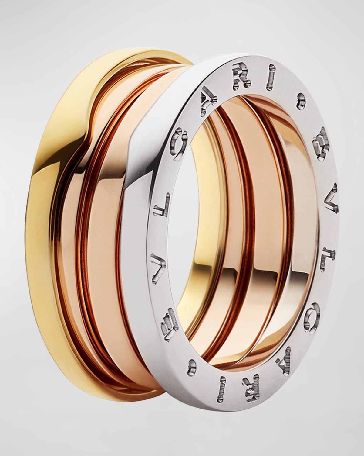 BVLGARI B.Zero1 Tricolor Gold 3-Band Ring