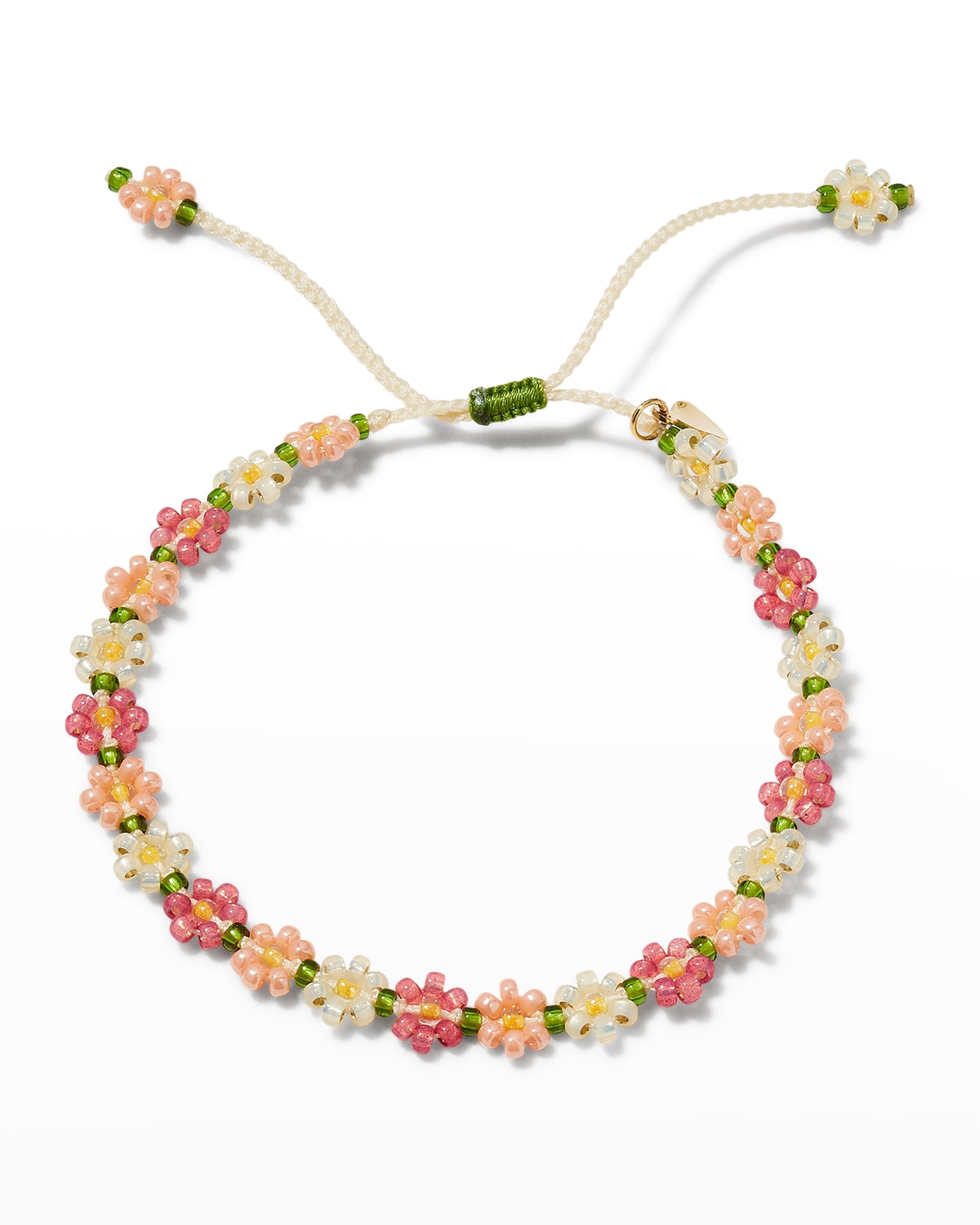 Tai Handmade Beaded Flower Bracelet In Rose