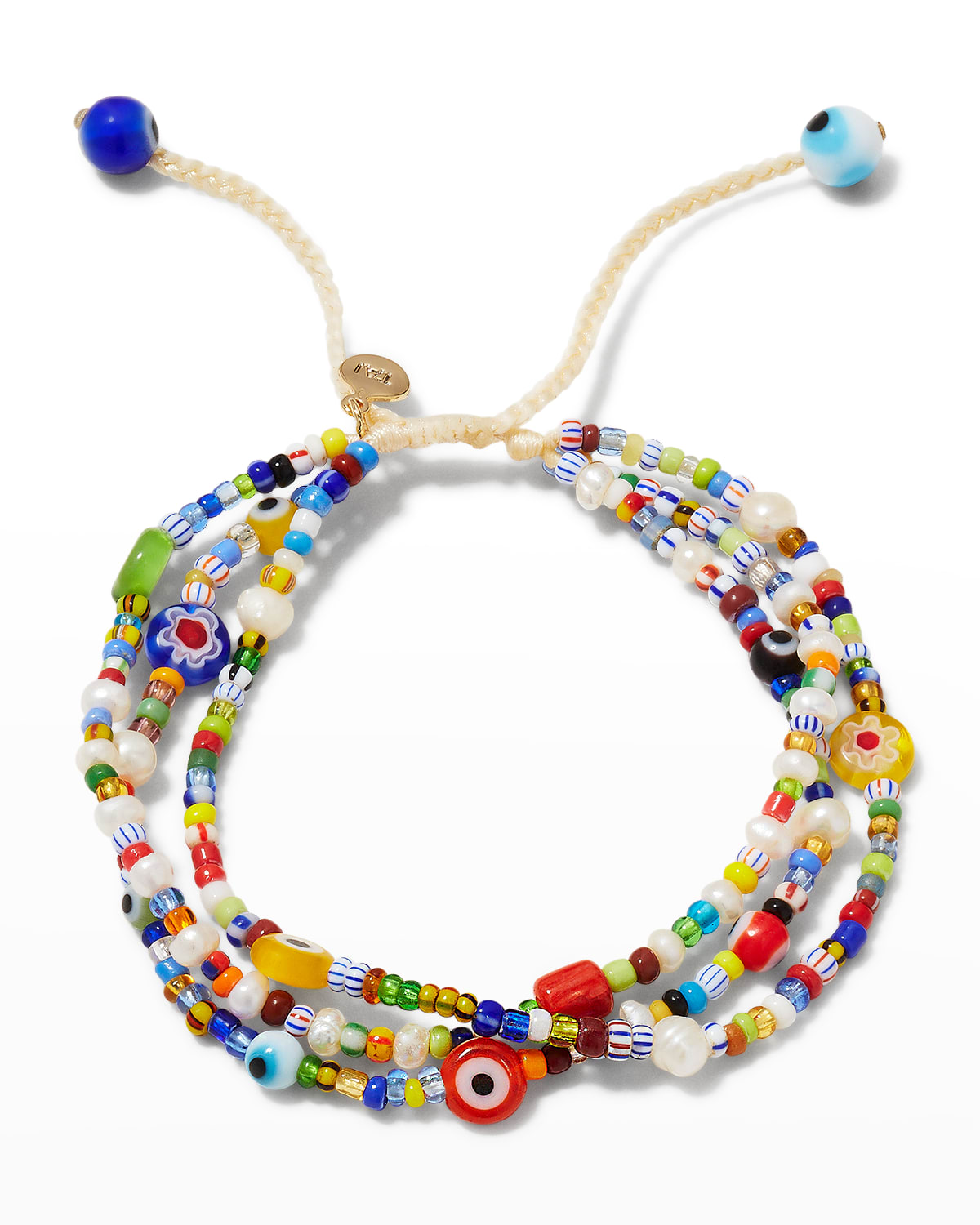 TAI HANDMADE TRIPLE-STRAND MIXED-MEDIA BRACELET 