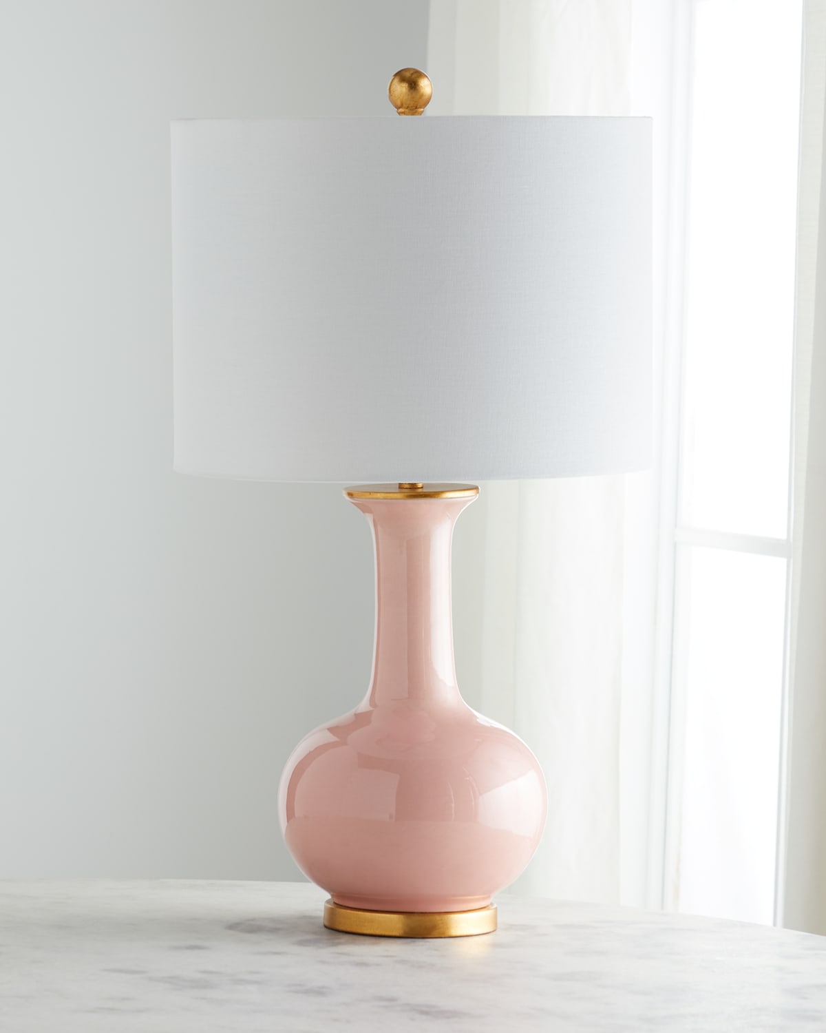 Old World Design Nela Ceramic Table Lamp In Blush
