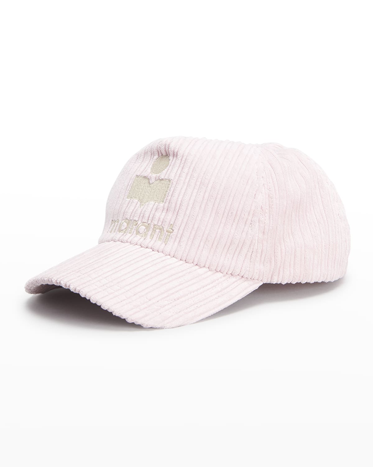 Isabel Marant Tyron Logo-embroidered Cotton-corduroy Cap In Light Pink