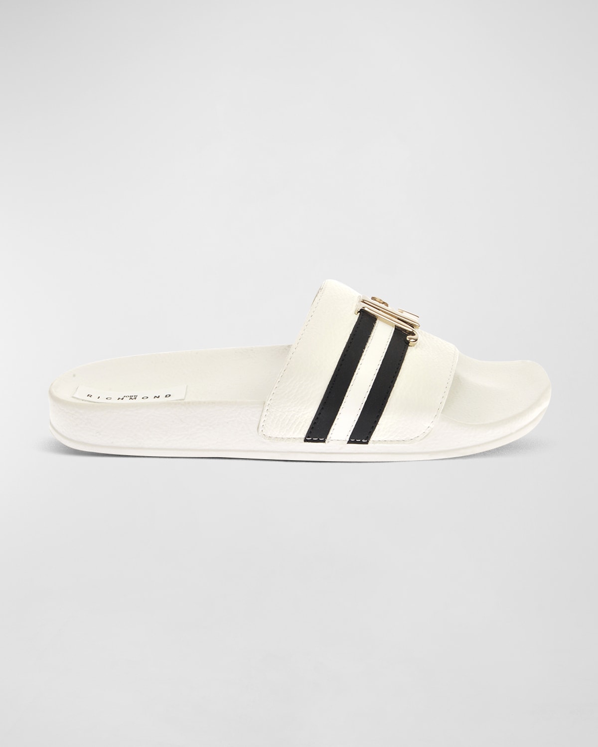 Men's JR-Logo Leather Pool Slides