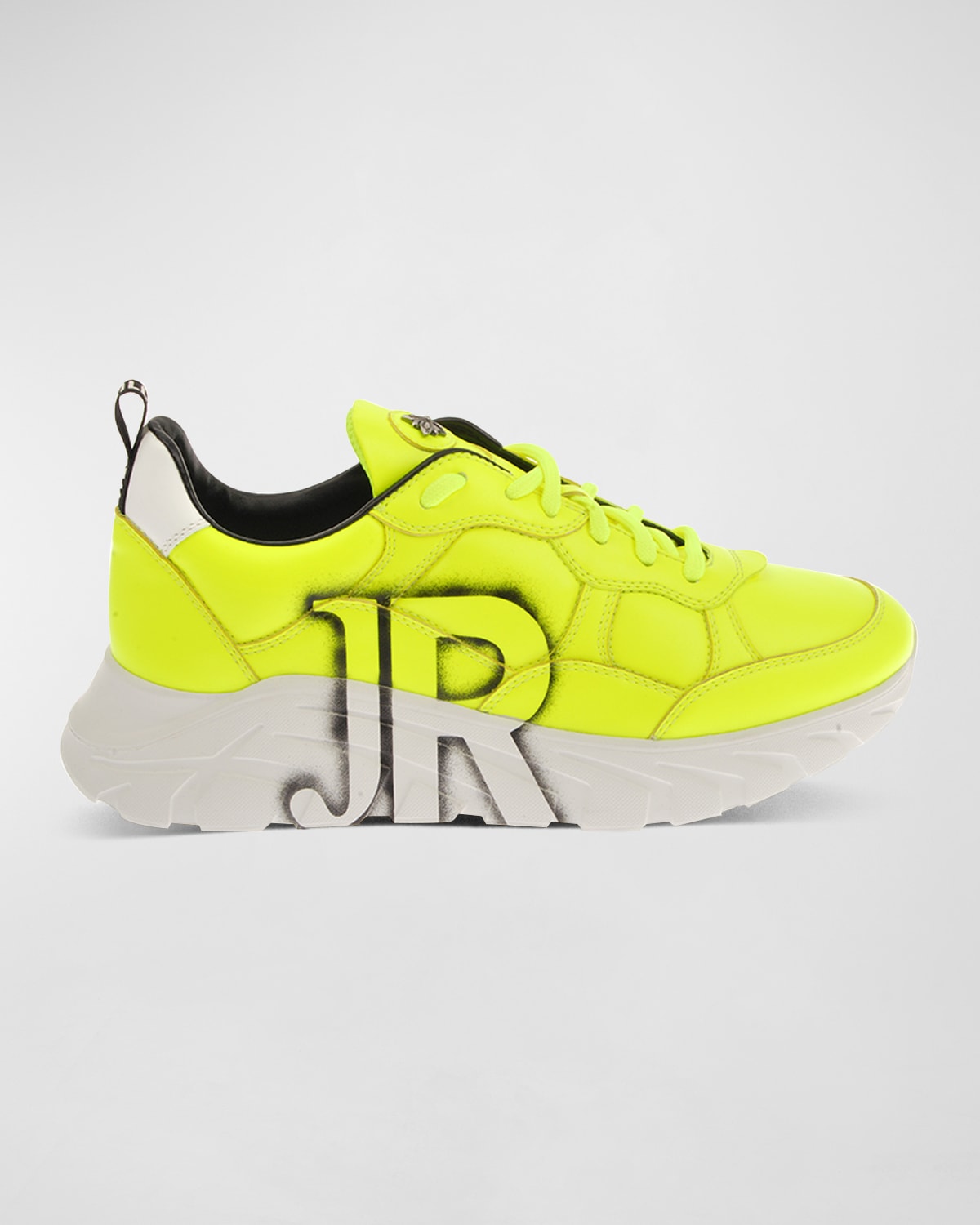 John Richmond Men's Jr-logo Chunky Sole Leather Trainers In Yellow
