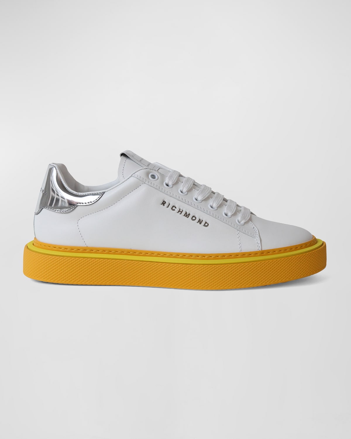 John Richmond Men's Low-top Logo Leather Trainers In White