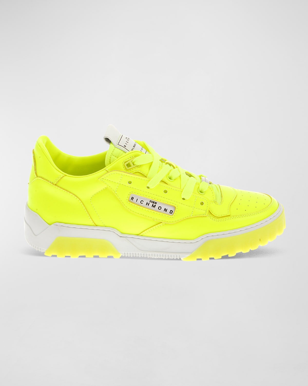 John Richmond Men's Side Logo Low-top Leather Trainers In Yellow