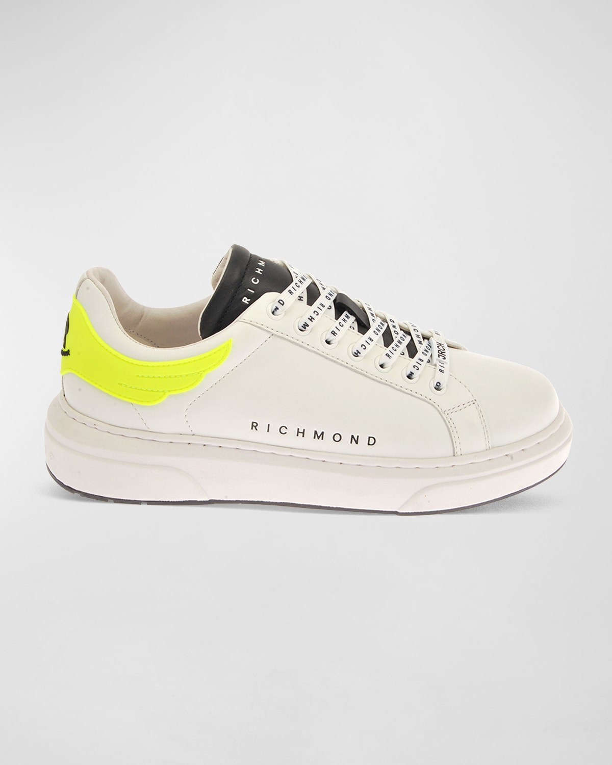 John Richmond Men's Leather Logo Low-top Trainers In White