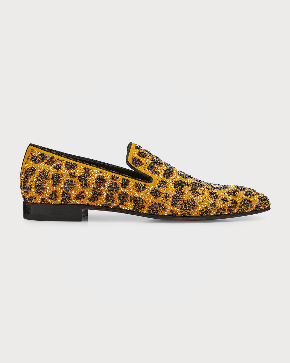 Christian Louboutin Men's Dandelion Crystal-embellished Loafers In Spicy