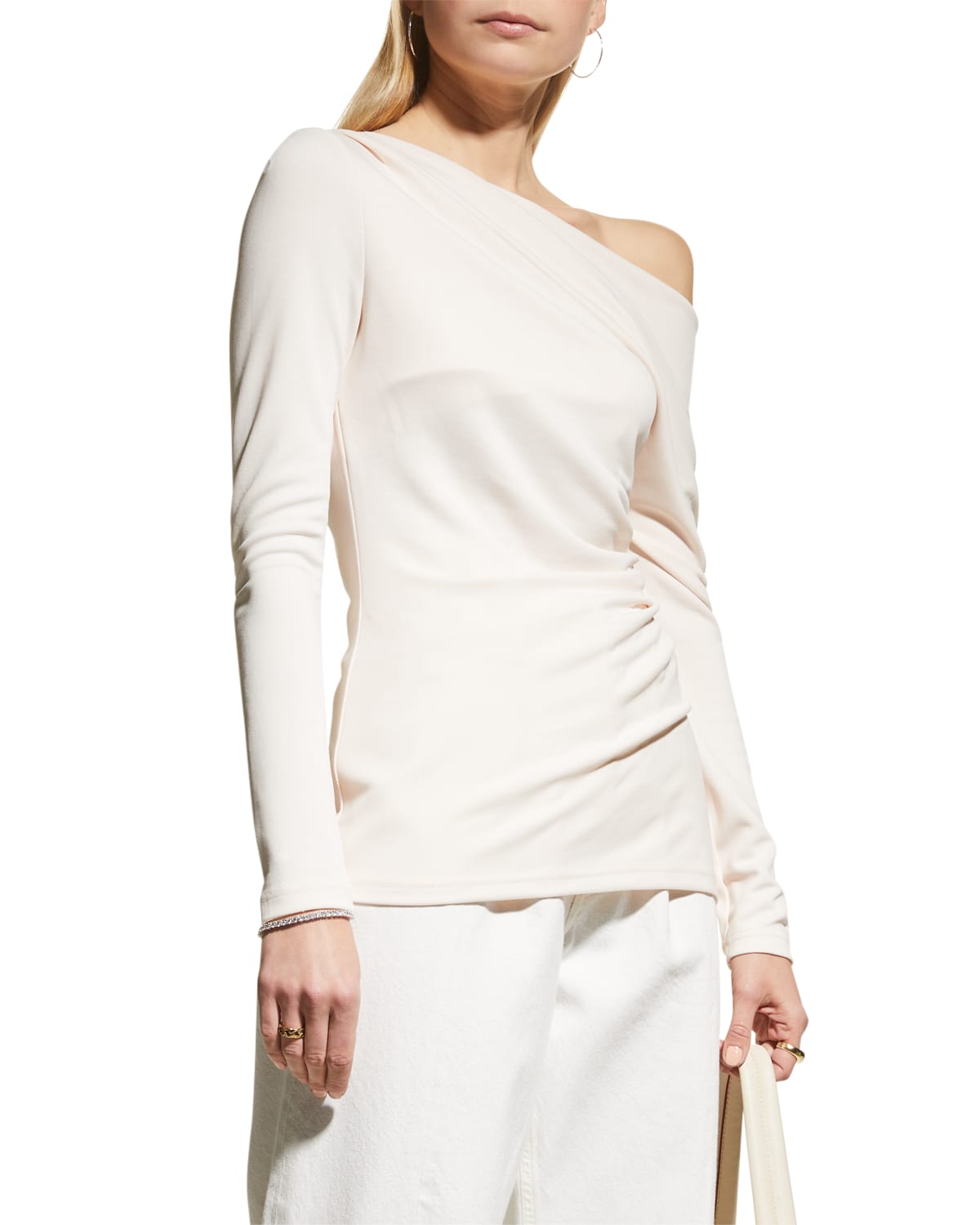 ACLER WATFORD DRAPED ONE-SHOULDER TOP