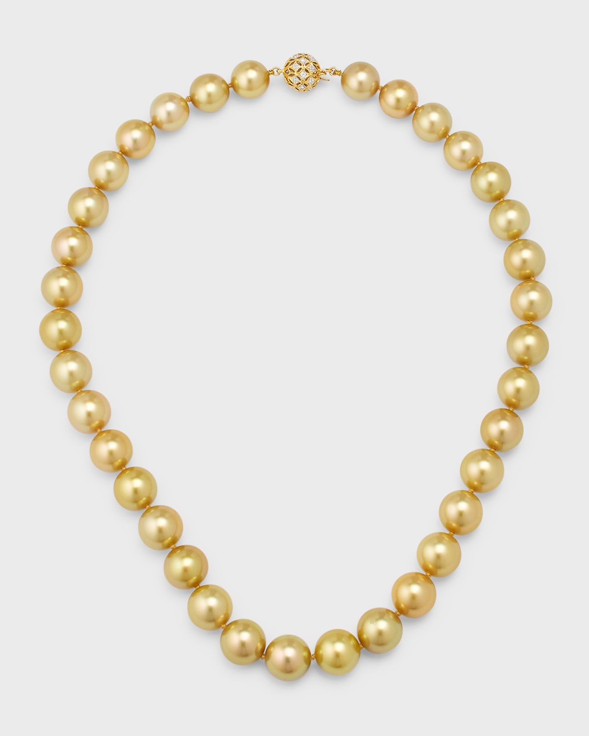 18K Yellow Gold South Sea Pearl and Diamond Necklace