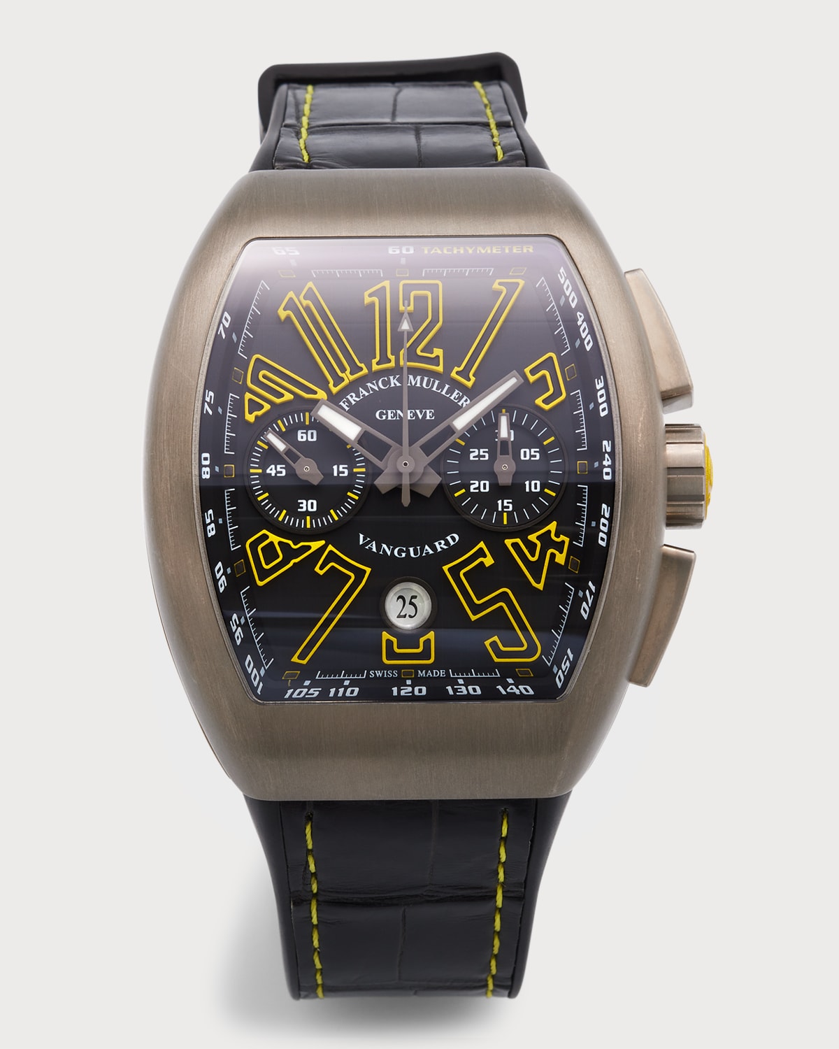 Franck Muller Men's Titanium Vanguard Watch With Yellow Accents