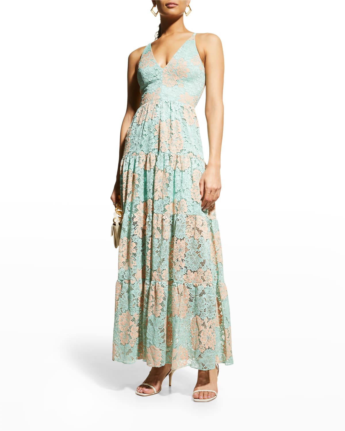 Melina Floral Lace Fit and Flare Maxi Dress Shop and save up to