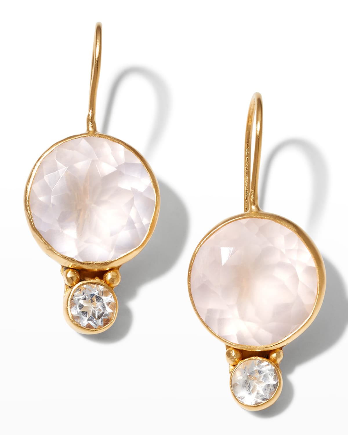 Dina Mackney Rose Quartz Midi Earrings In Gold