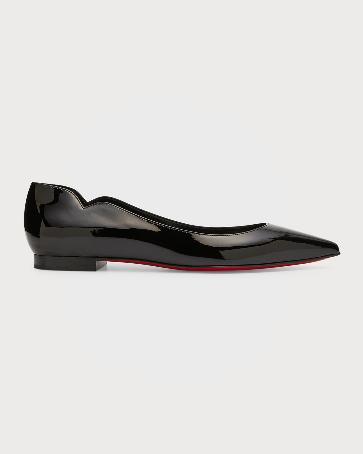 CHRISTIAN LOUBOUTIN HOT CHICKITA PATENT RED SOLE BALLERINA FLATS