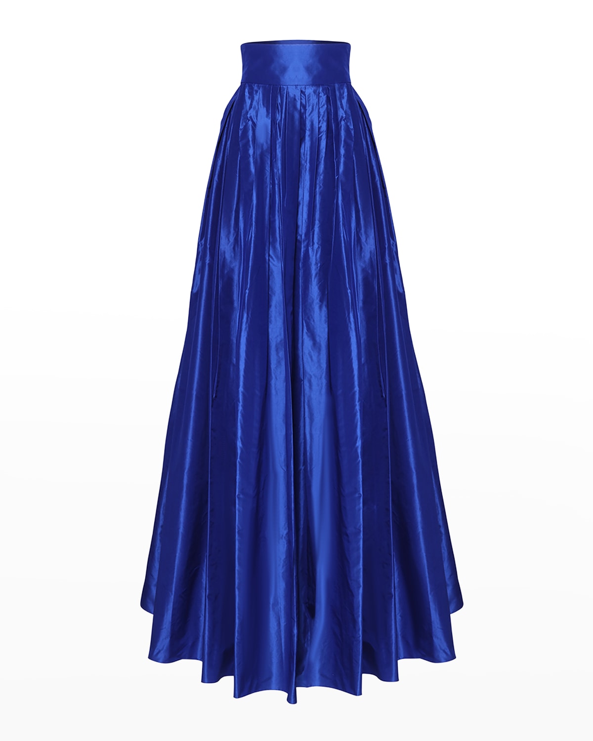 Carolina Herrera Pleated Silk Ball Skirt In Blue