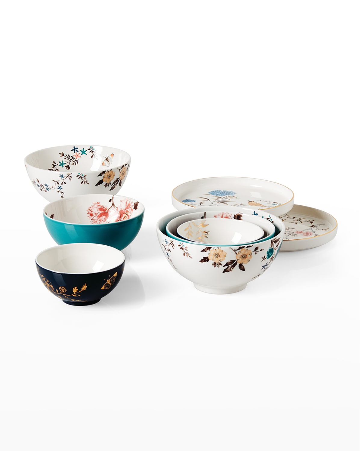 Shop Lenox 8-piece Sprig & Vine Luna Nesting Dinnerware Set In White