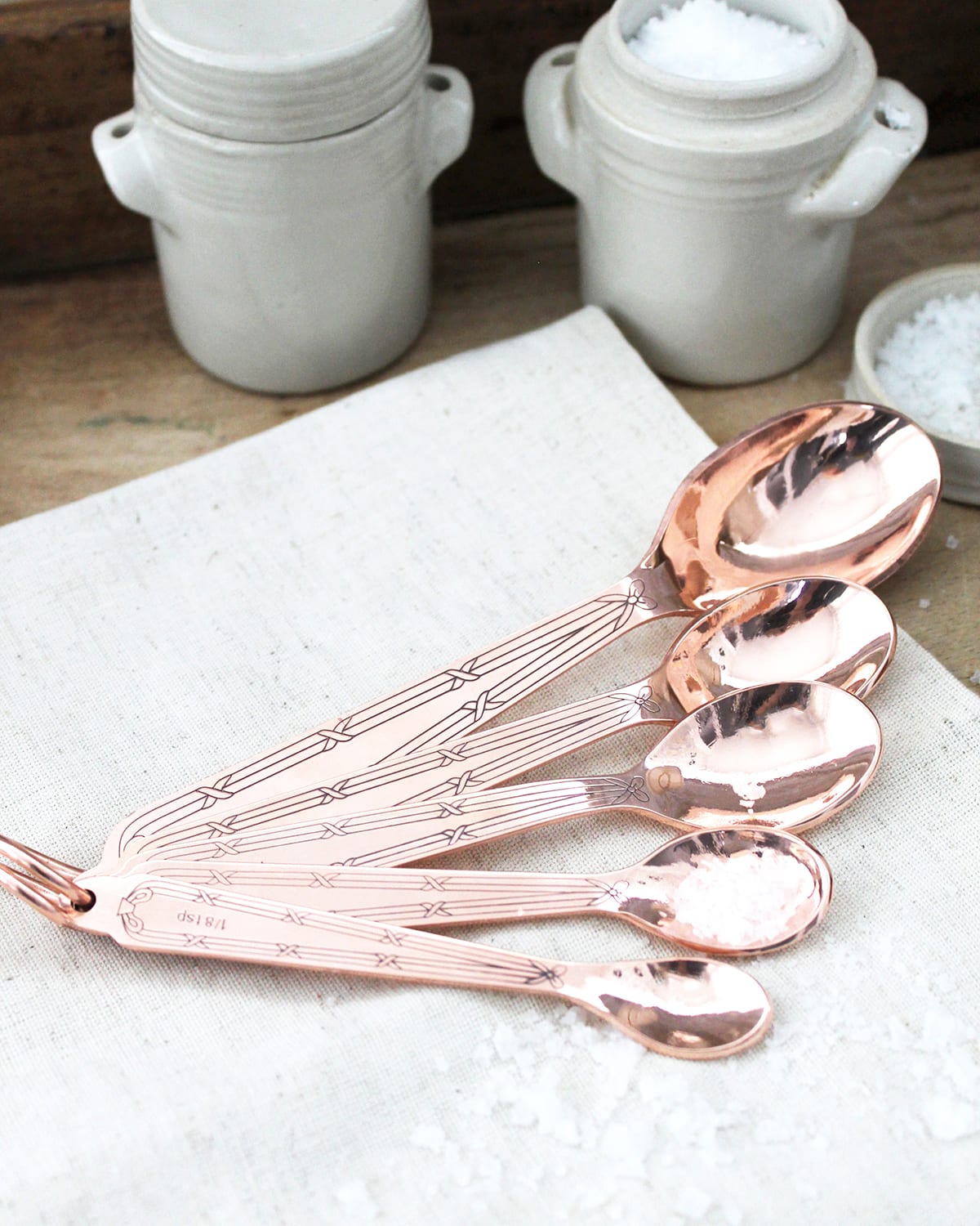 Shop Coppermill Kitchen Vintage Inspired Measuring Spoons Set In Copper
