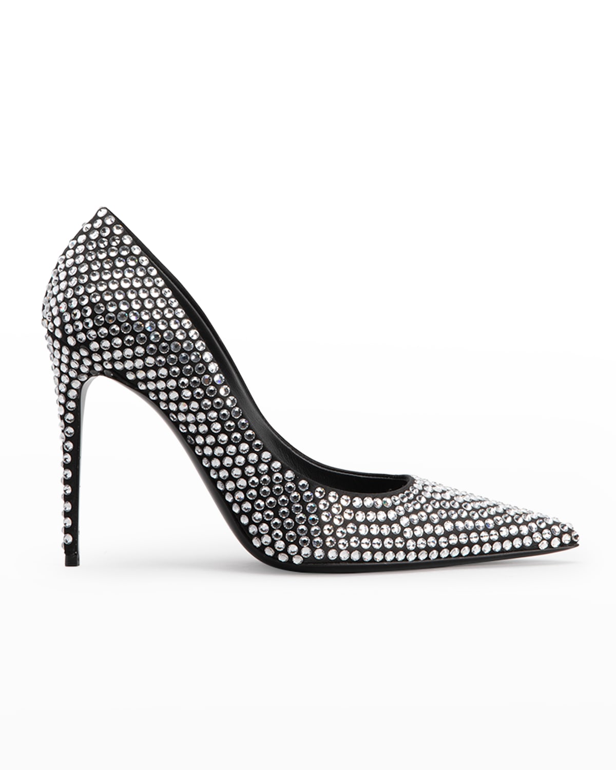 Dolce & Gabbana Houndstooth Pointed Toe Stiletto Heel Pumps In Black/crystal
