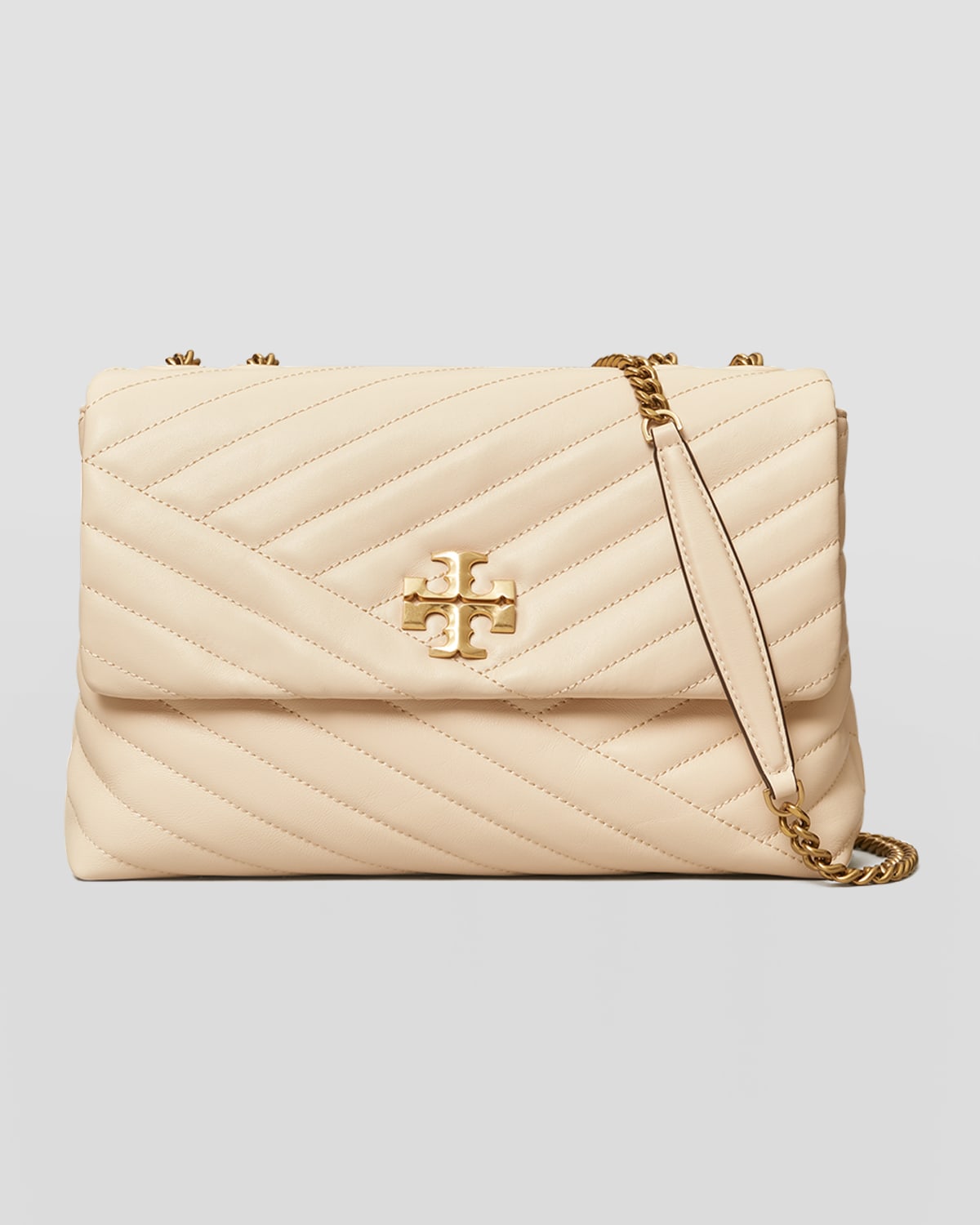 Tory Burch Kira Chevron-quilted Convertible Shoulder Bag In New Cream
