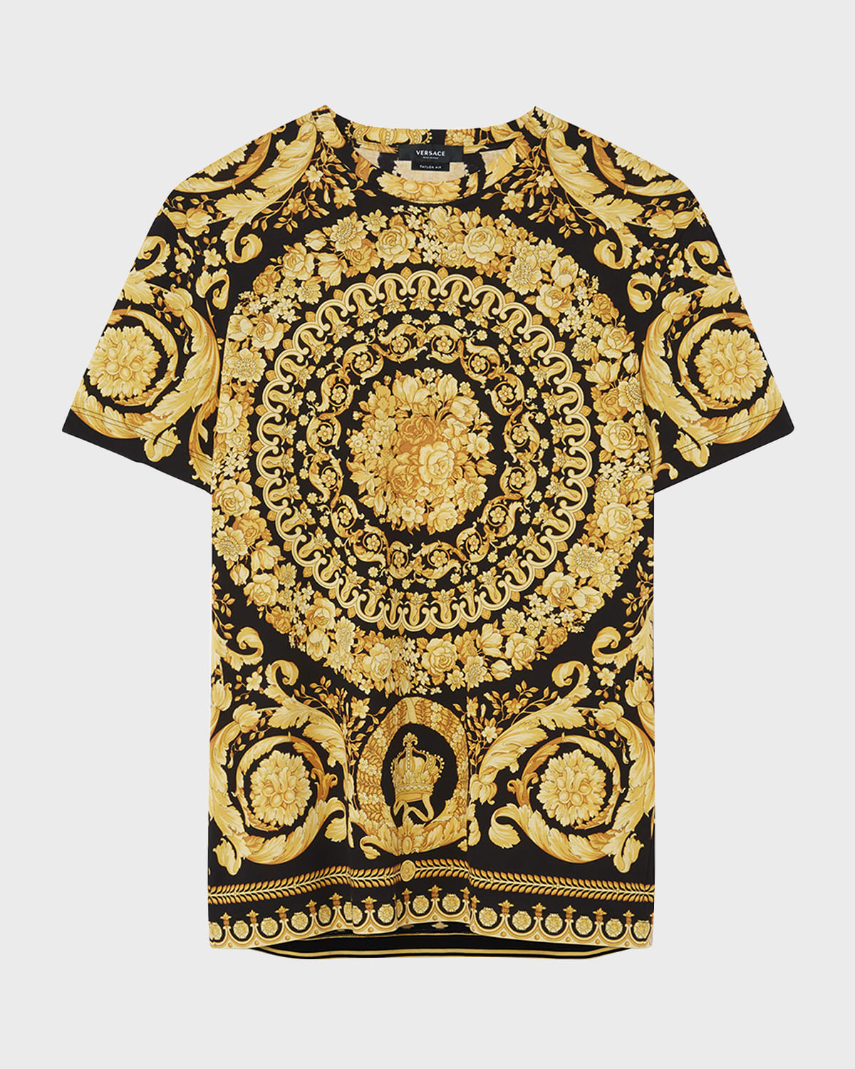 Shop Versace Men's Barocco 92 T-shirt In Black/gold