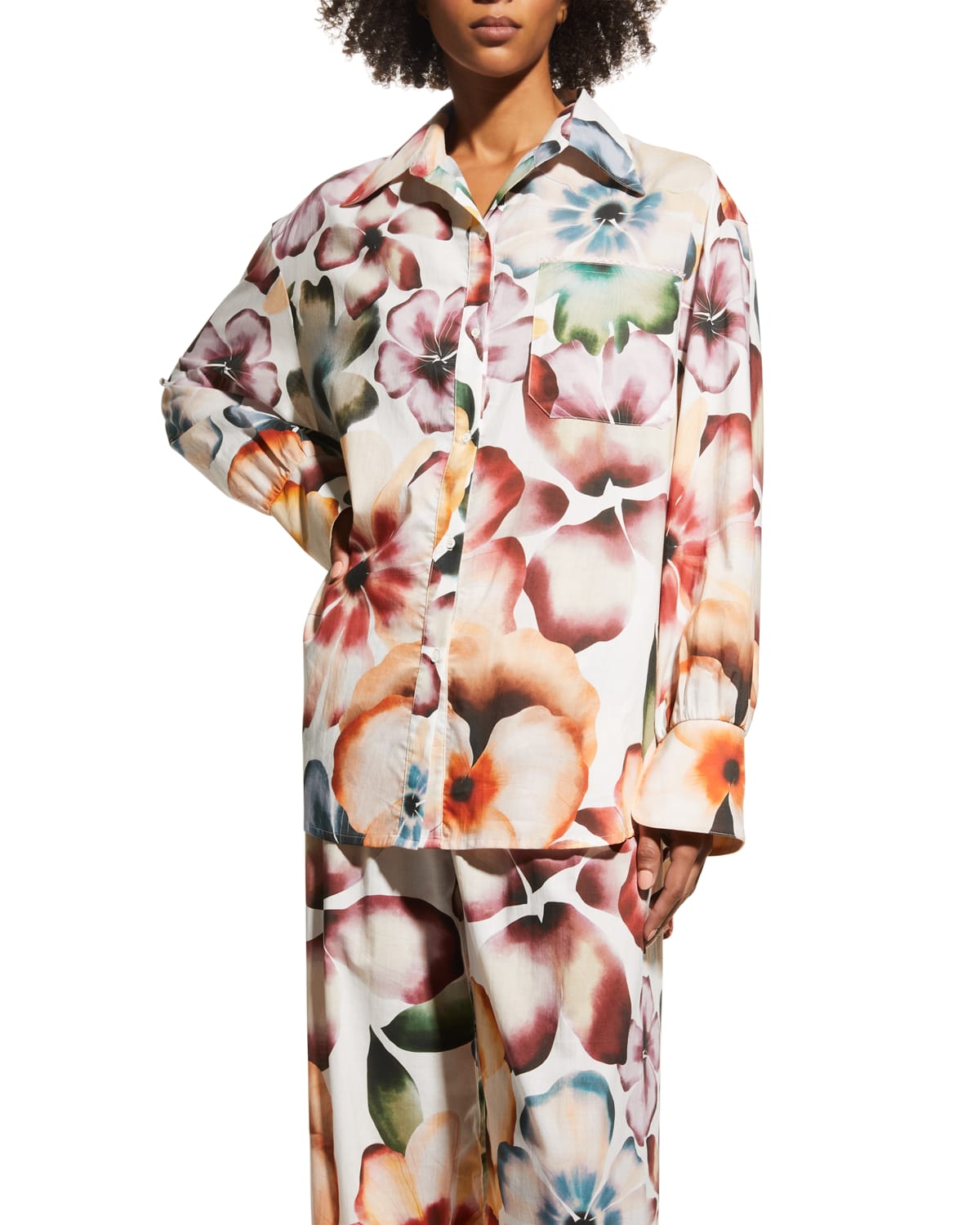 Andine Essen Oversized Floral-print Sleep Shirt In Multi