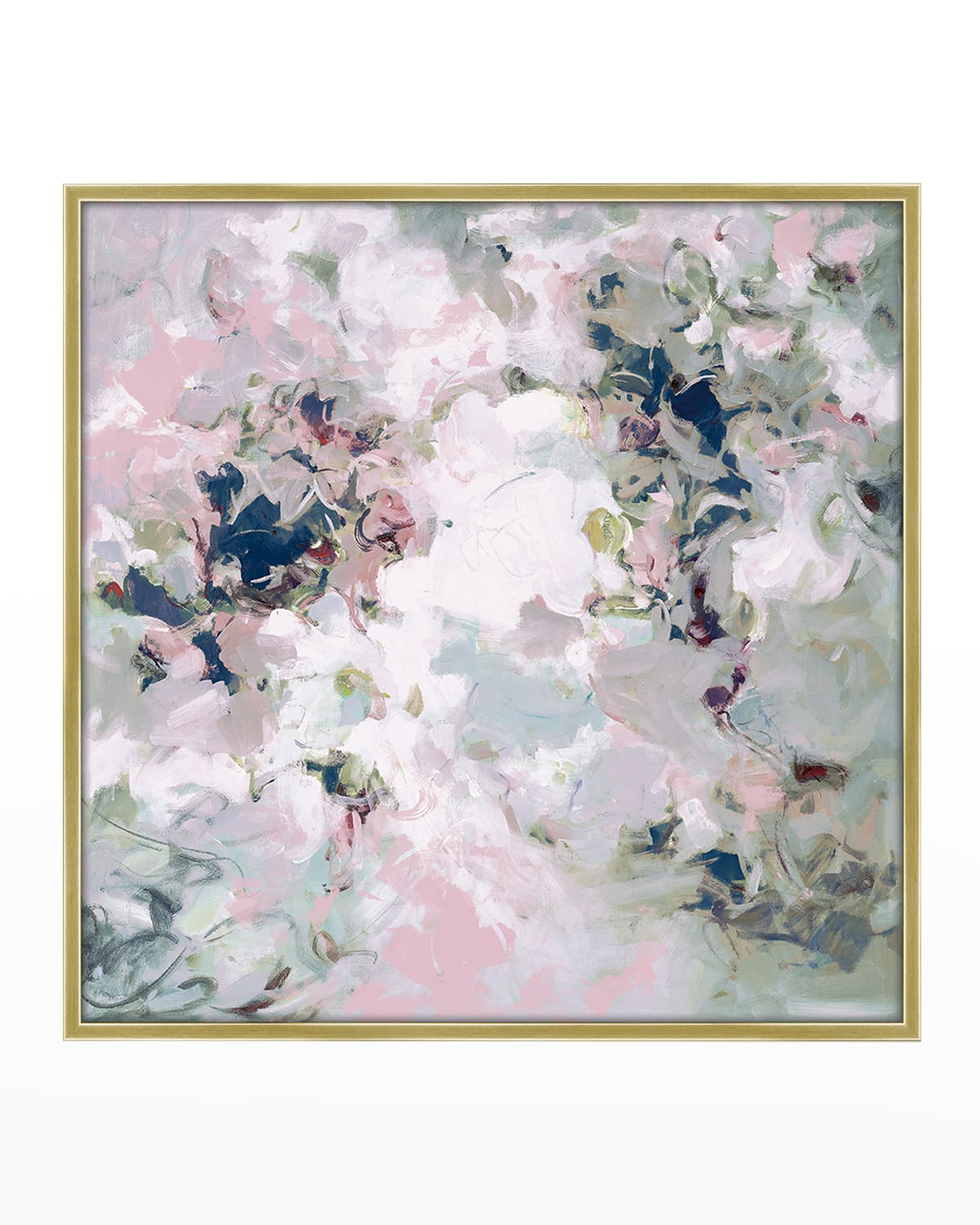 Shop Prestige Arts Floral Whisps Giclee On Canvas In Navy
