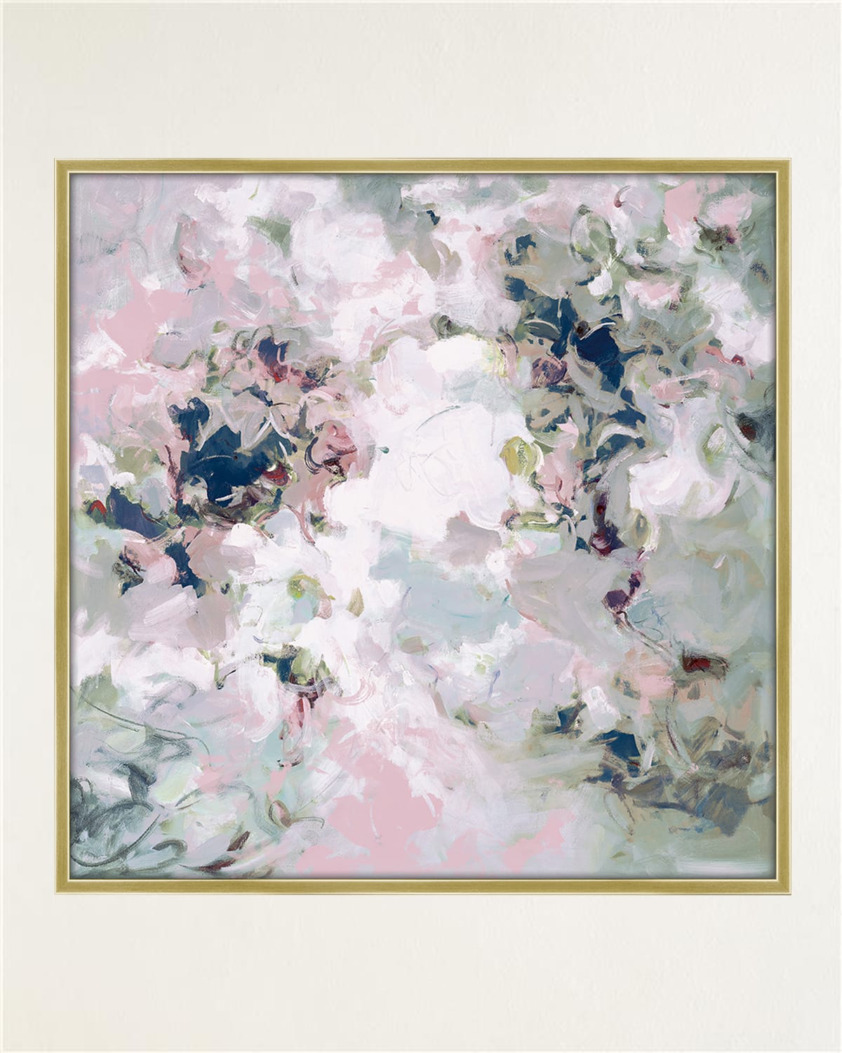 Prestige Arts Floral Whisps Giclee On Canvas In Navy