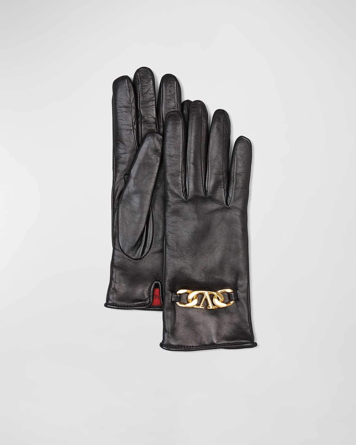 VLOGO Chain Leather Gloves | Neiman Marcus