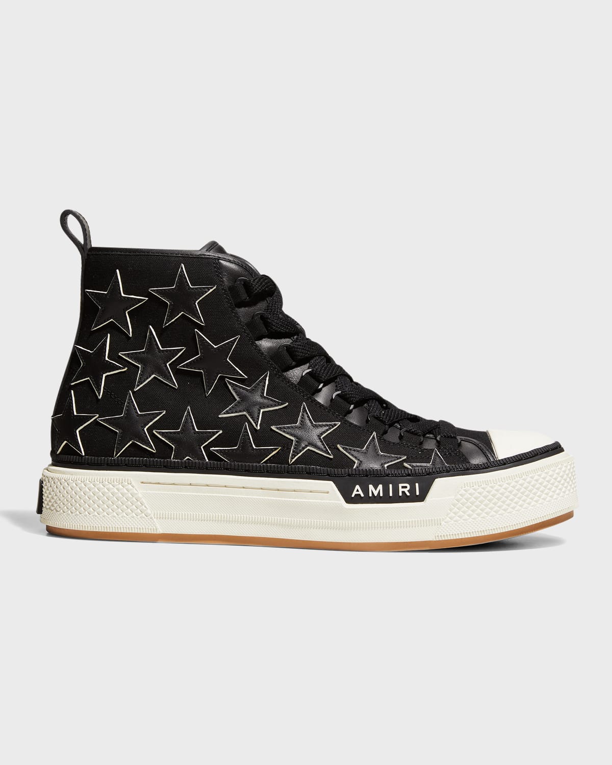 Amiri Men #39 s Stars Court Canvas Appliqué High top Sneakers In Black