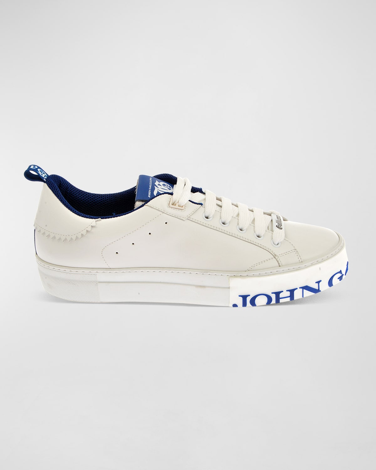 John Galliano Paris Men's Logo Sole Low-Top Leather Sneakers