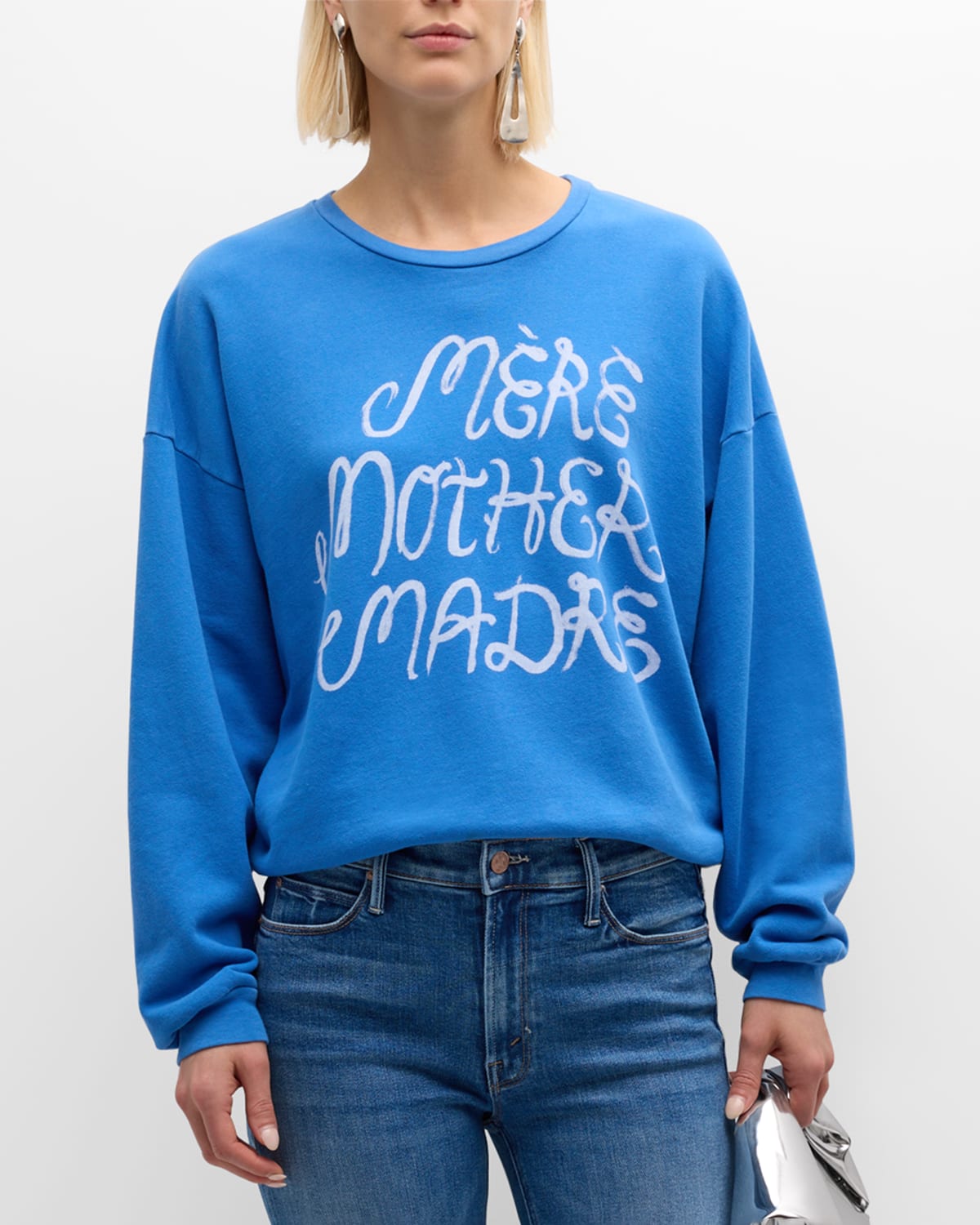 Shop Mother The Drop Square Graphic Crewneck Sweatshirt In Mtd - Mere  Madre