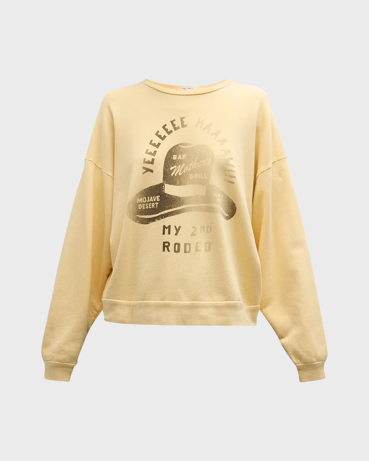 Mother Bowie X  The Drop Square Graphic Crewneck Sweatshirt In My Second Rodeo