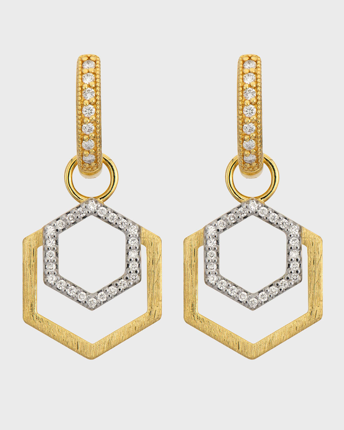 Jude Frances Lisse Open Duo Hexagon Diamond Earring Charms