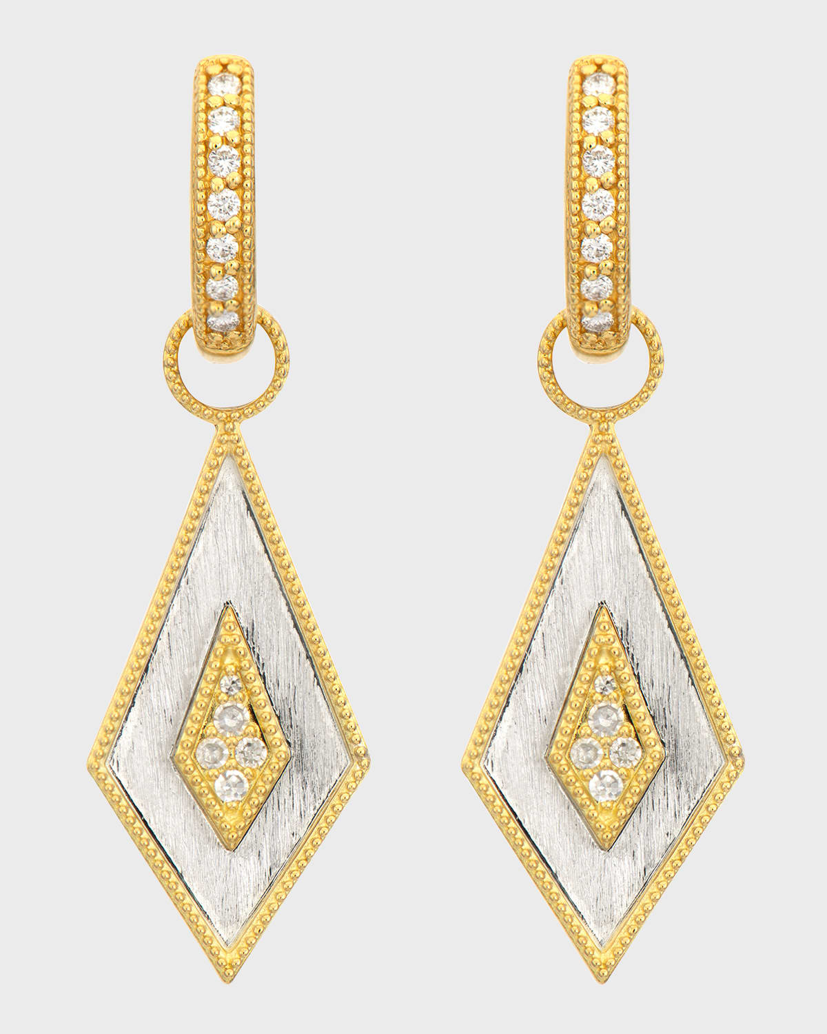 Jude Frances Mixed Metal Kite Earring Charms With Diamonds In Yg Ss