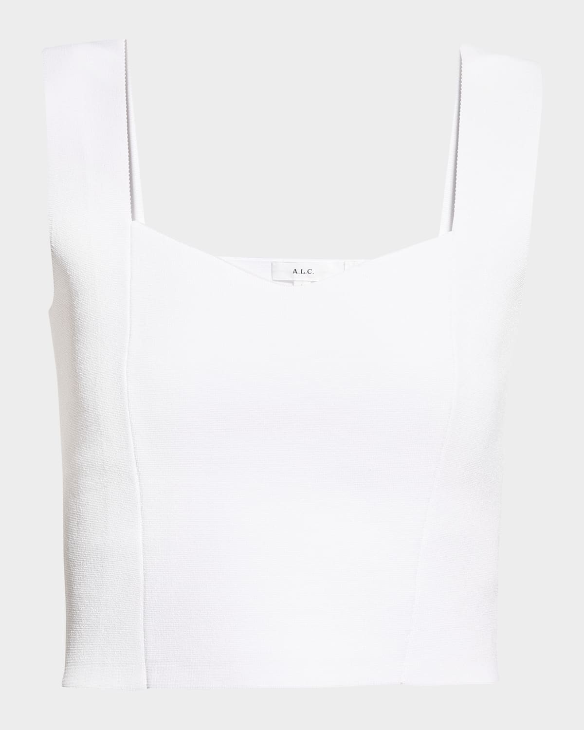 Shop A.l.c Jordana Seamed Cropped Tank Top In White