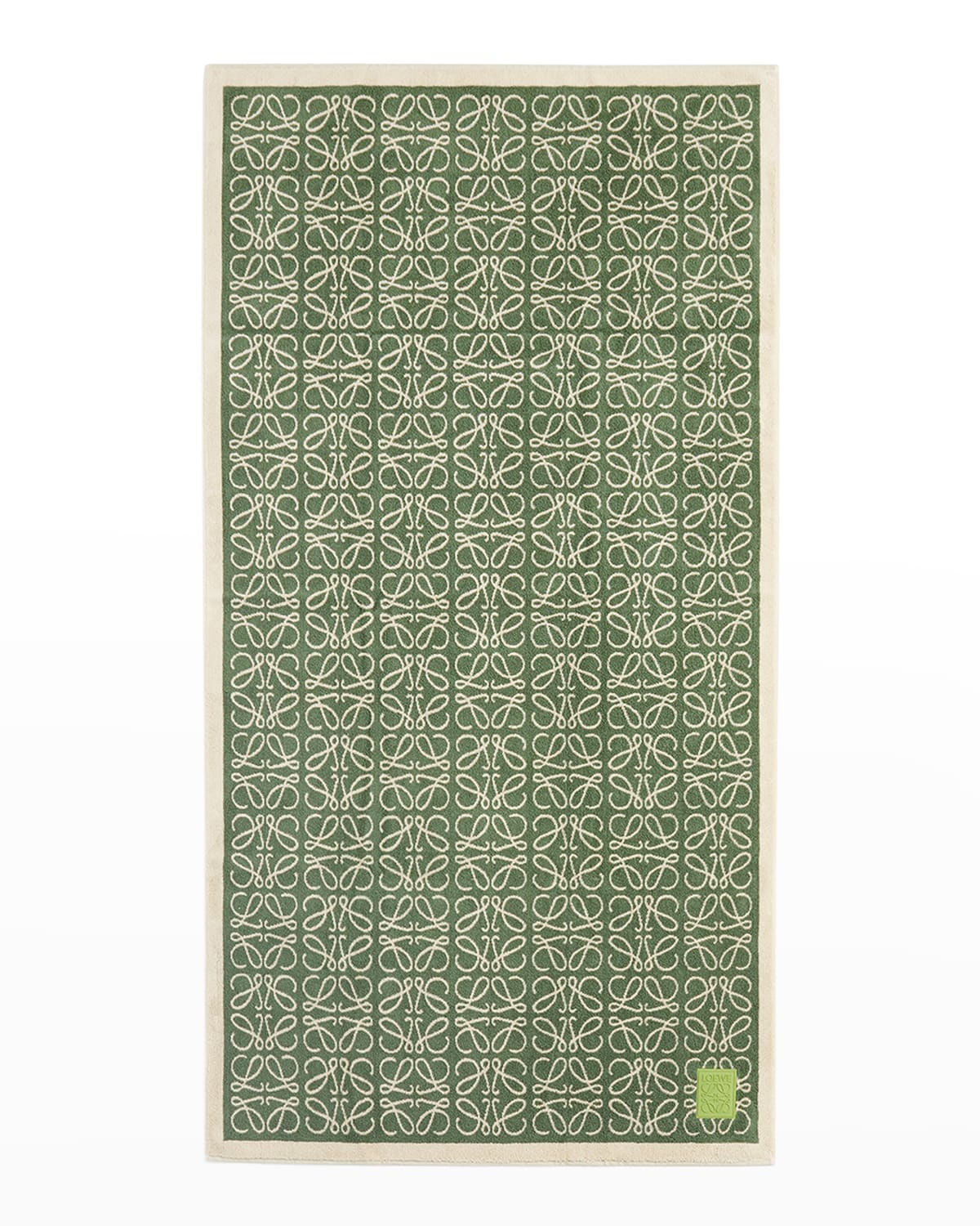 Shop Loewe Anagram Cotton Towel In Green