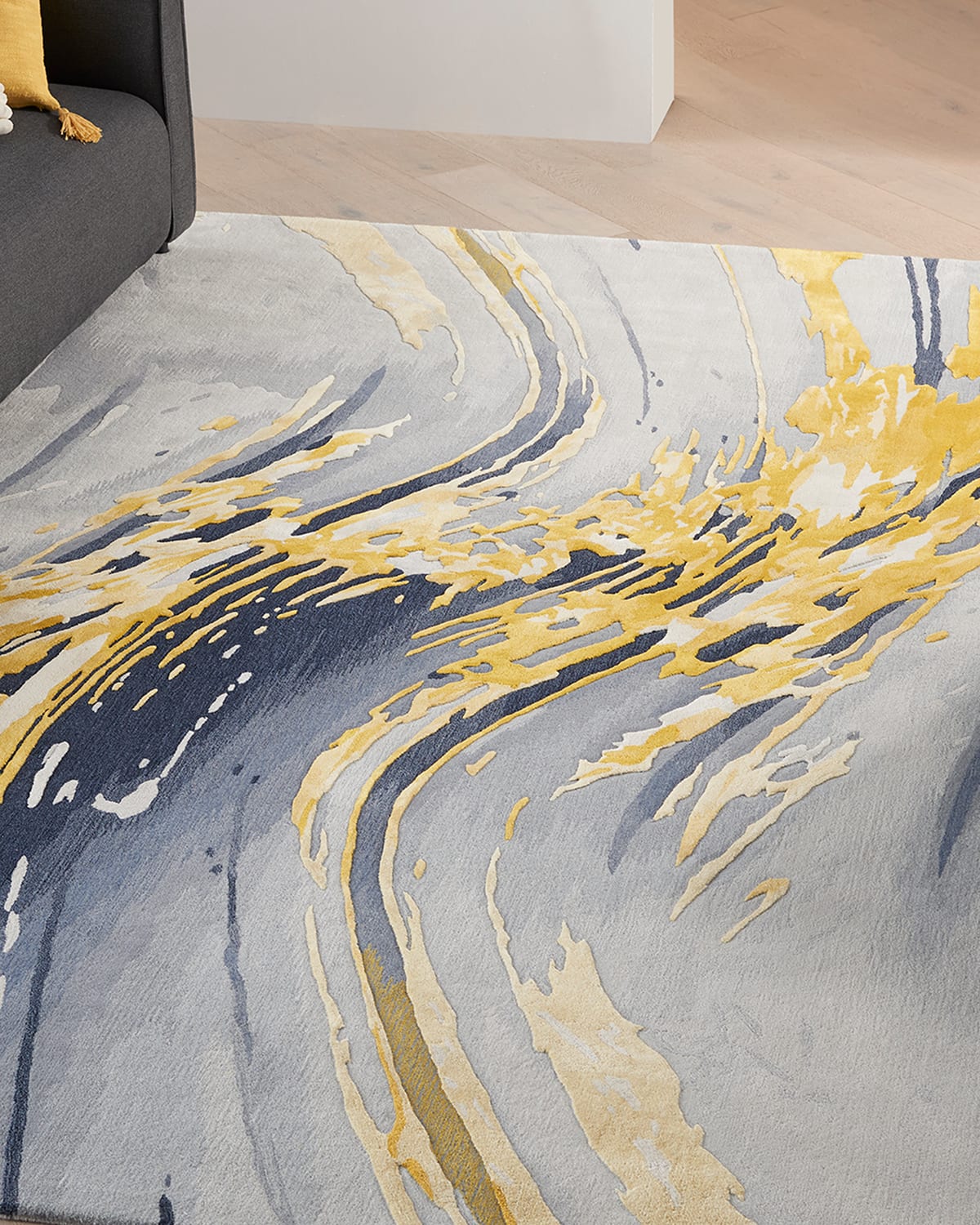 Nourison Abstract Gold Hand-tufted Rug, 10' X 14'