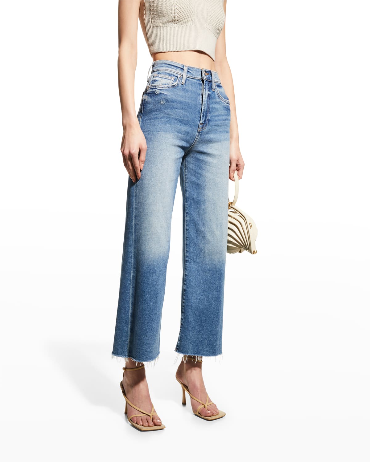 Shop 7 For All Mankind Wide-leg Cropped Comfort Stretch Jeans In Edis