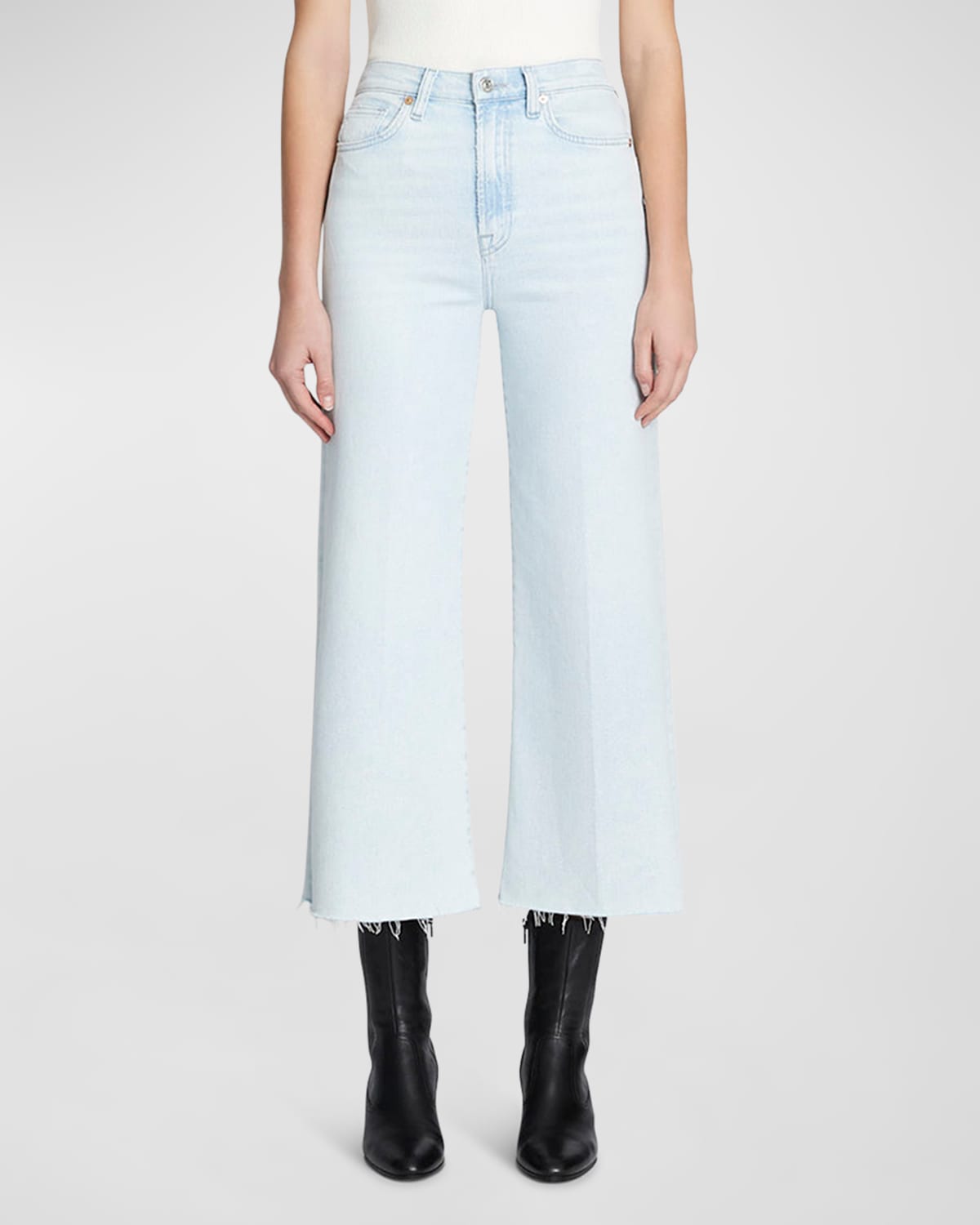 Wide-Leg Cropped Comfort Stretch Jeans