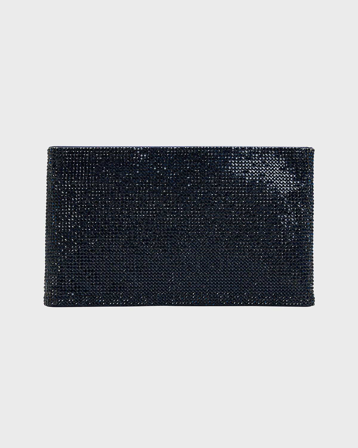 Judith Leiber Allover Crystal Zip Pouch Clutch Bag In Black