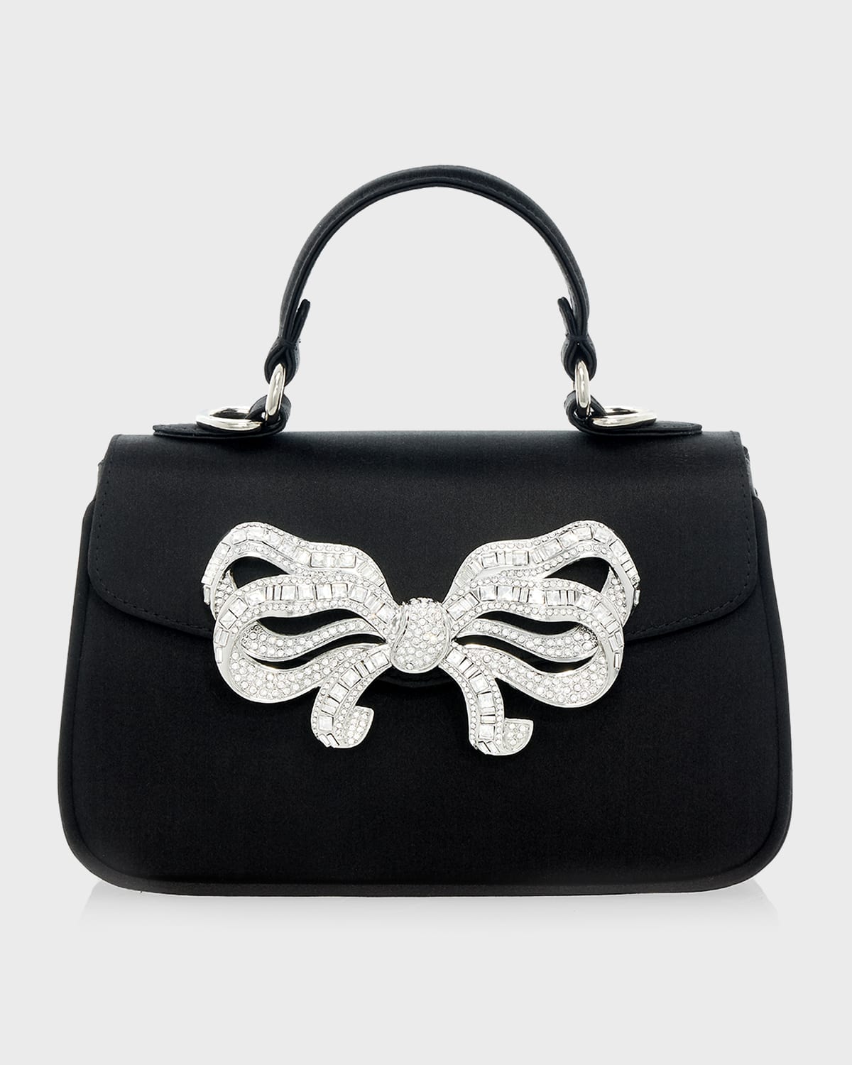 Bow Satin Top-Handle Bag